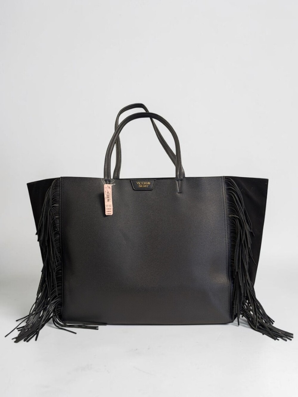 Victoria's Secret Black Fringe Tote Limited Edition 2017 Edgy Indie Sleaze